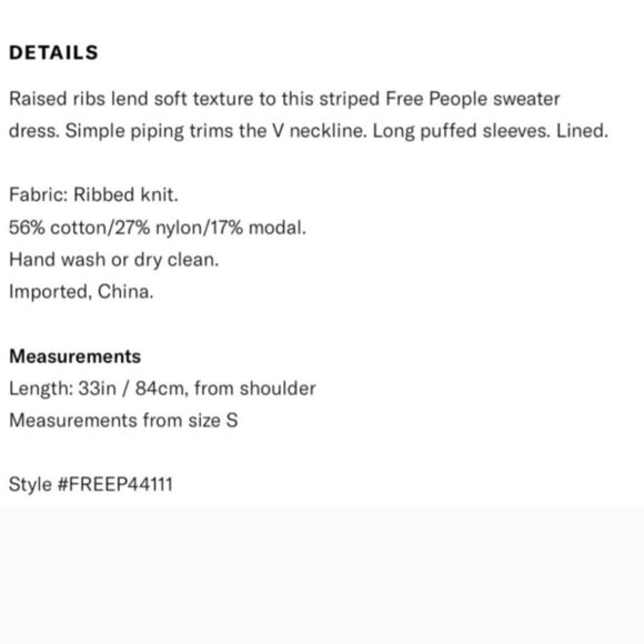 Free People Gidget Sweater Dress V Neck Long Puff Sleeve Retro Size XS - Picture 15 of 15